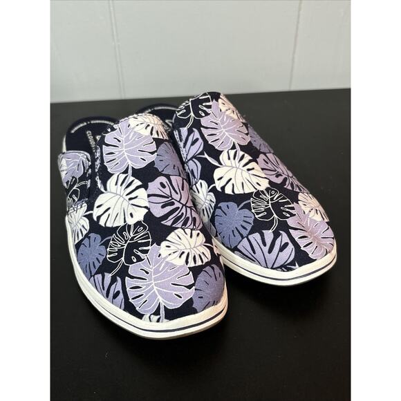 Clarks Cloudsteppers women's breeze shore Canvas Slip-on Mules shoes Lavender 7 - Picture 3 of 9